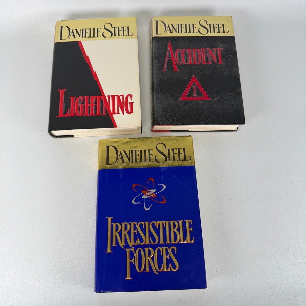 Danielle Steel 3 Hardcover Book Lot Accident Irresistible Forces Lightning